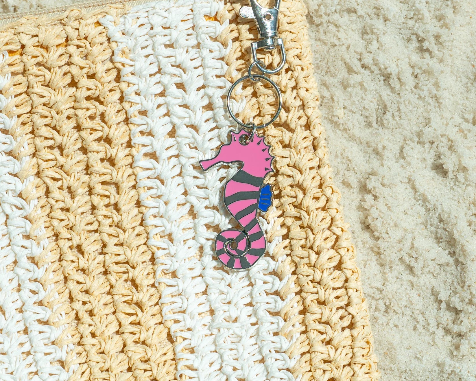 Lucky Feather - Ocean Life Keychain - Silver - Seahorse