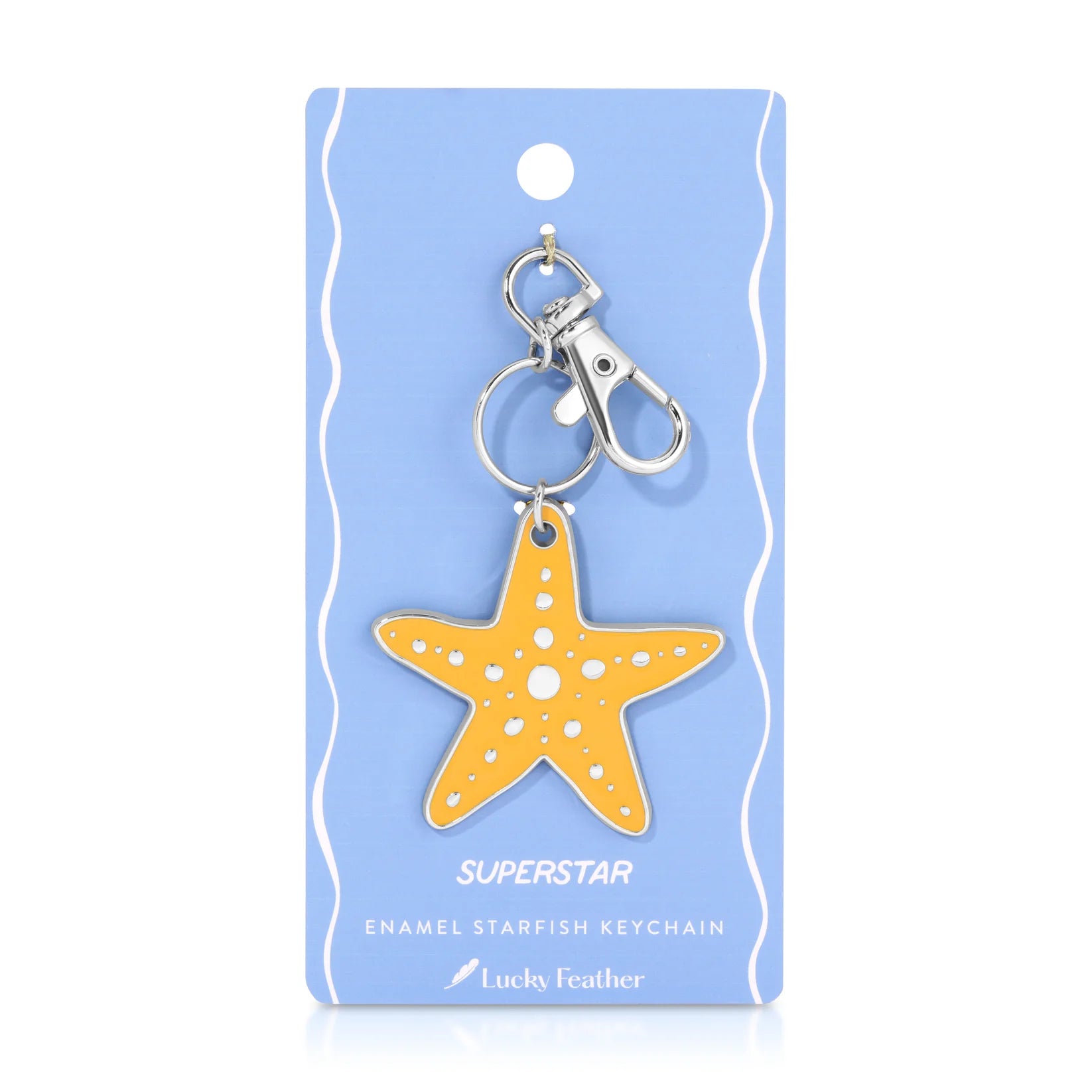 Lucky Feather - Ocean Life Keychain - Silver - Starfish