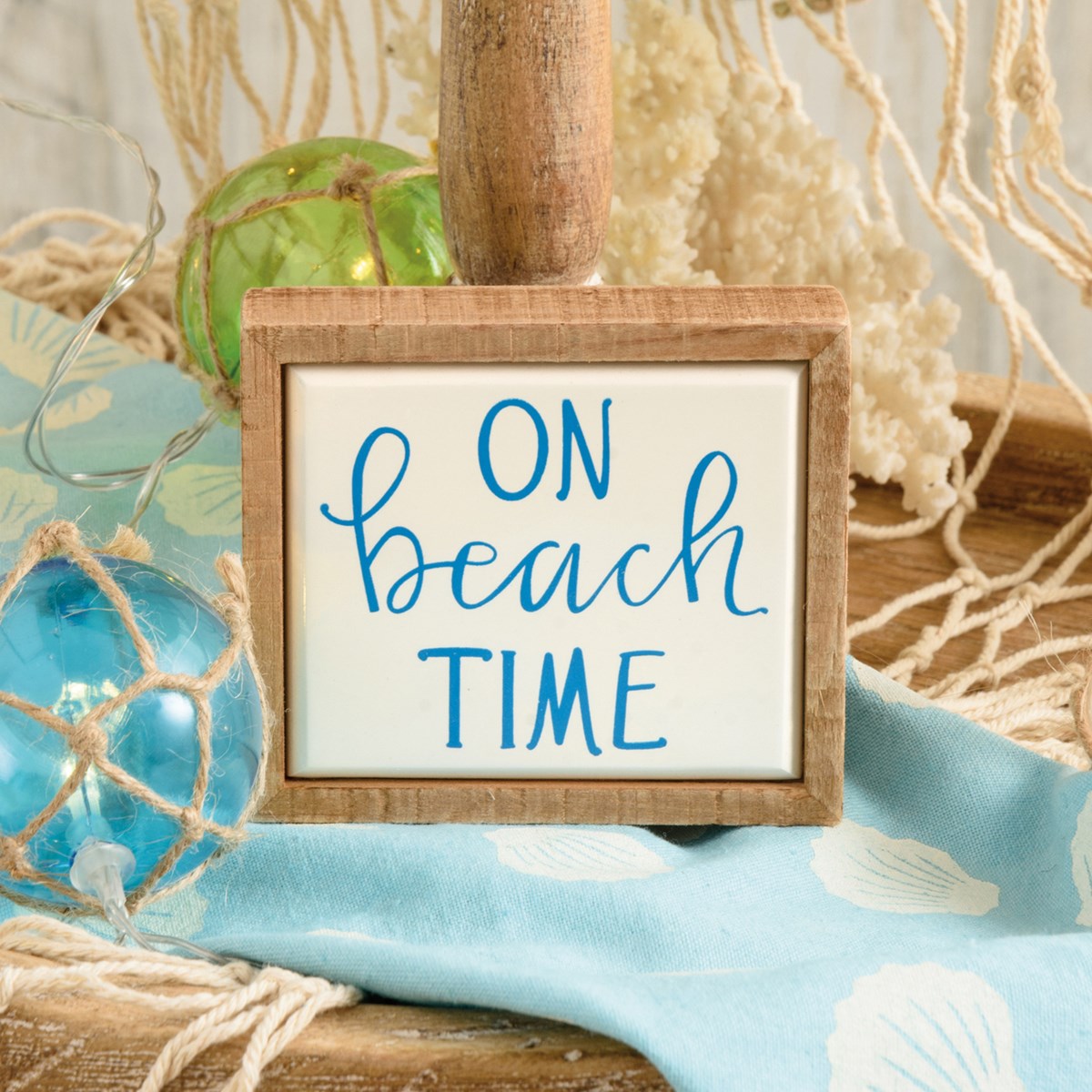 Primitives By Kathy - The On Beach Time Mini Sign (+)