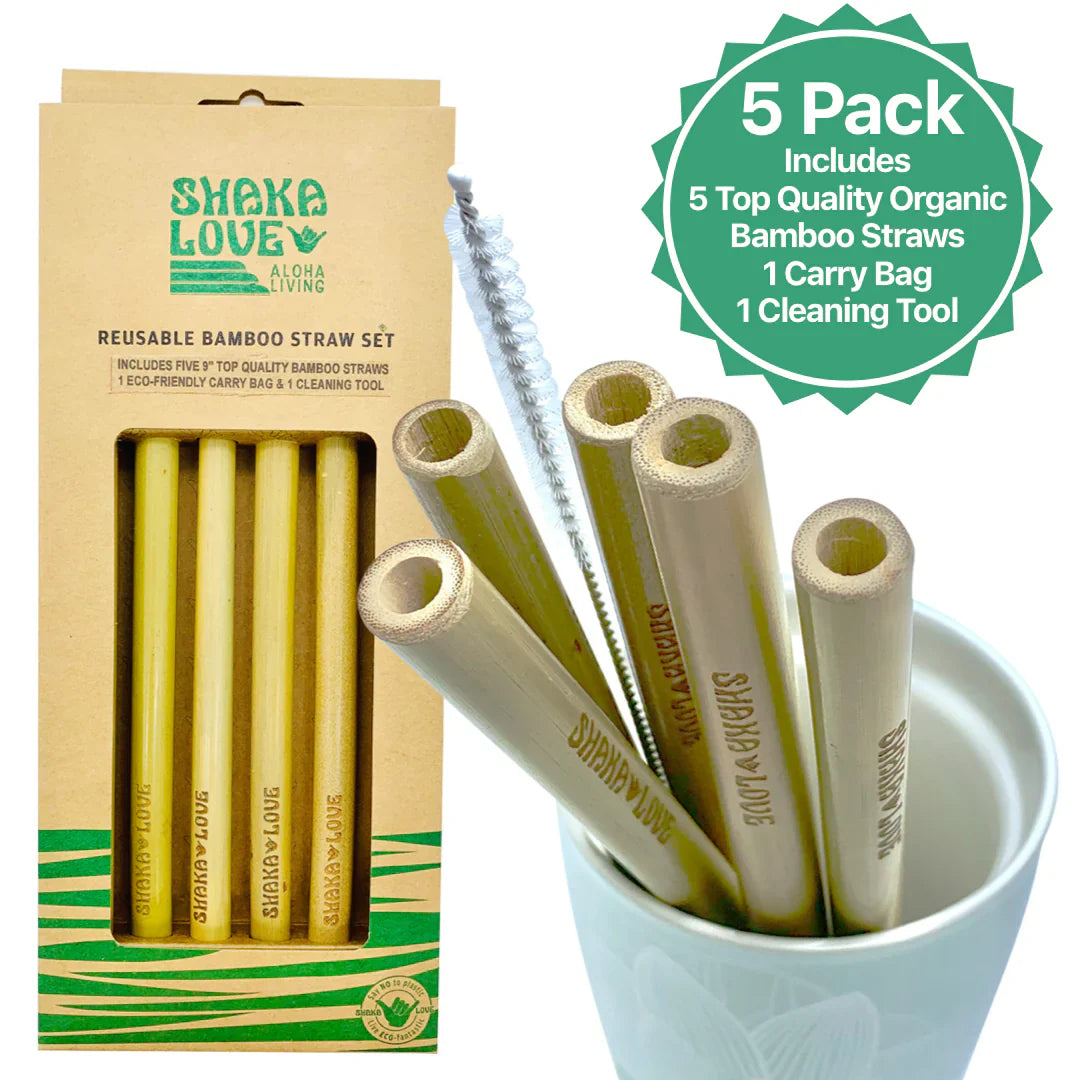 Shaka Love - Bamboo Straw Set - 6 inch (Add-On)