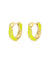 Luv AJ - Pave Cuban Link Hoops - Neon Yellow/Gold