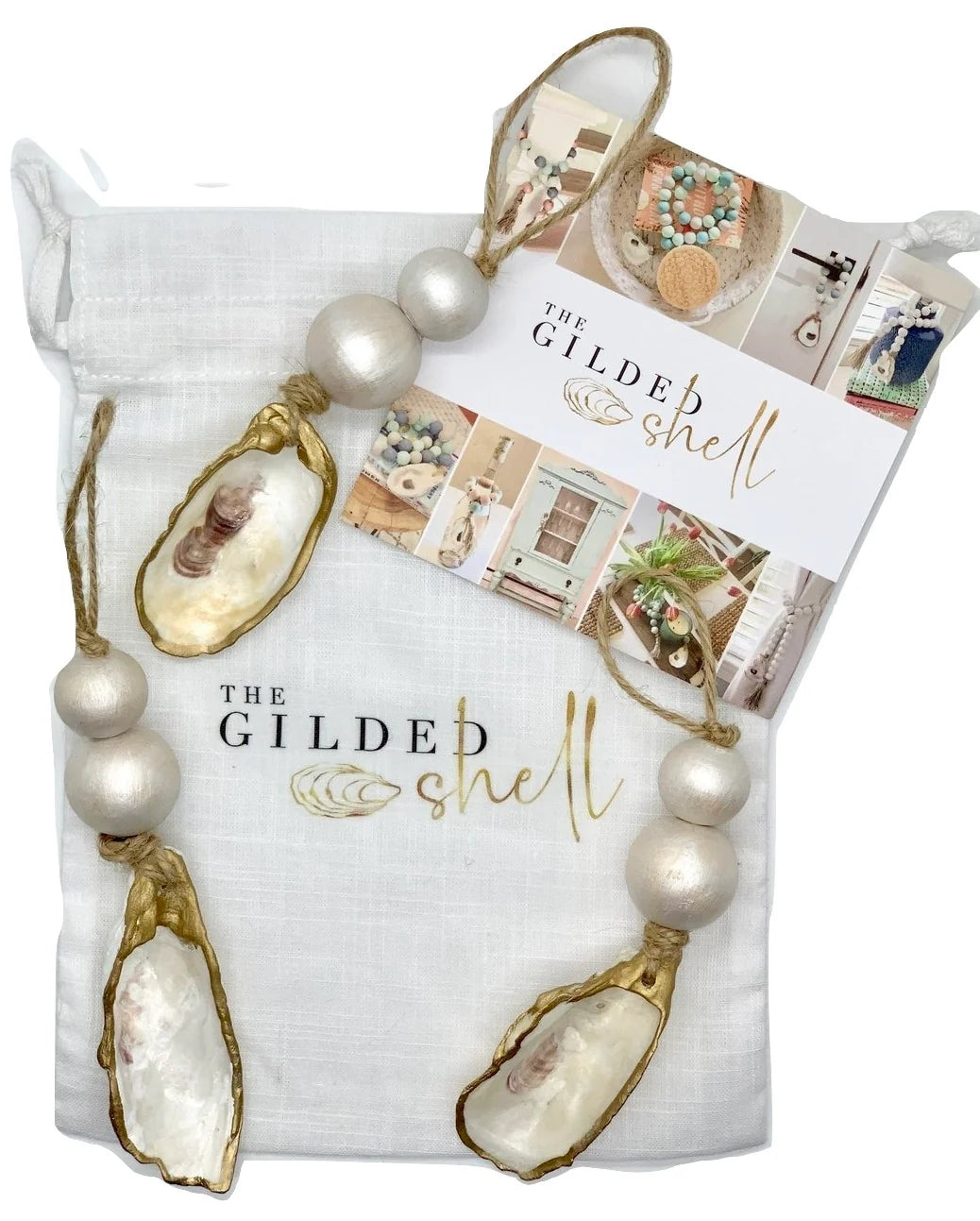 The Gilded Shell - Set of 3 Hint of Pearl Ornaments