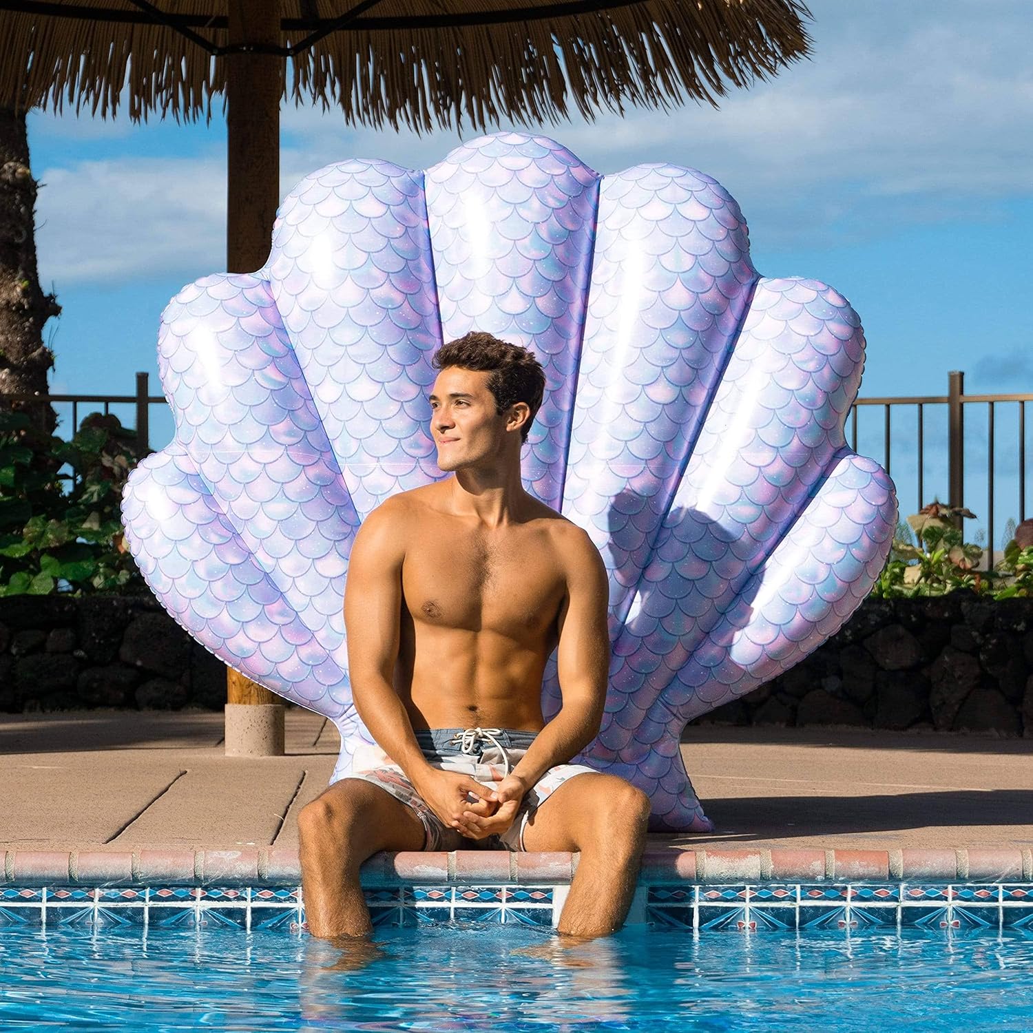 Pool Candy - XL Island Pool Float - Mermaid Shell
