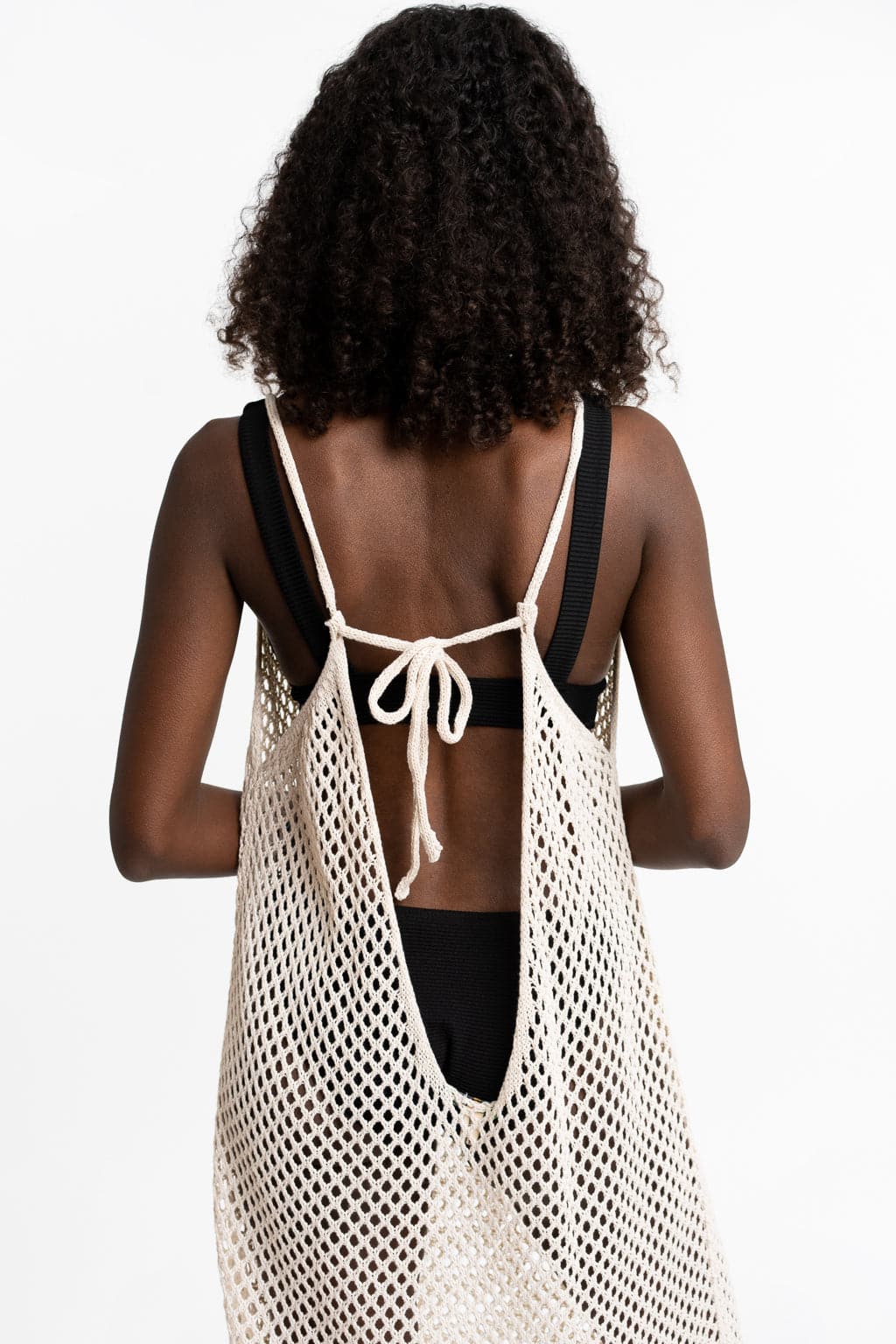 Gyal Bashy - Recycled Polyester Bambarra Crochet Coverup With Tassels - Natural (Add-On)