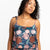 Gyal Bashy - Recycled Polyester Havana Silky Printed Lounge Tank - Navy Palms