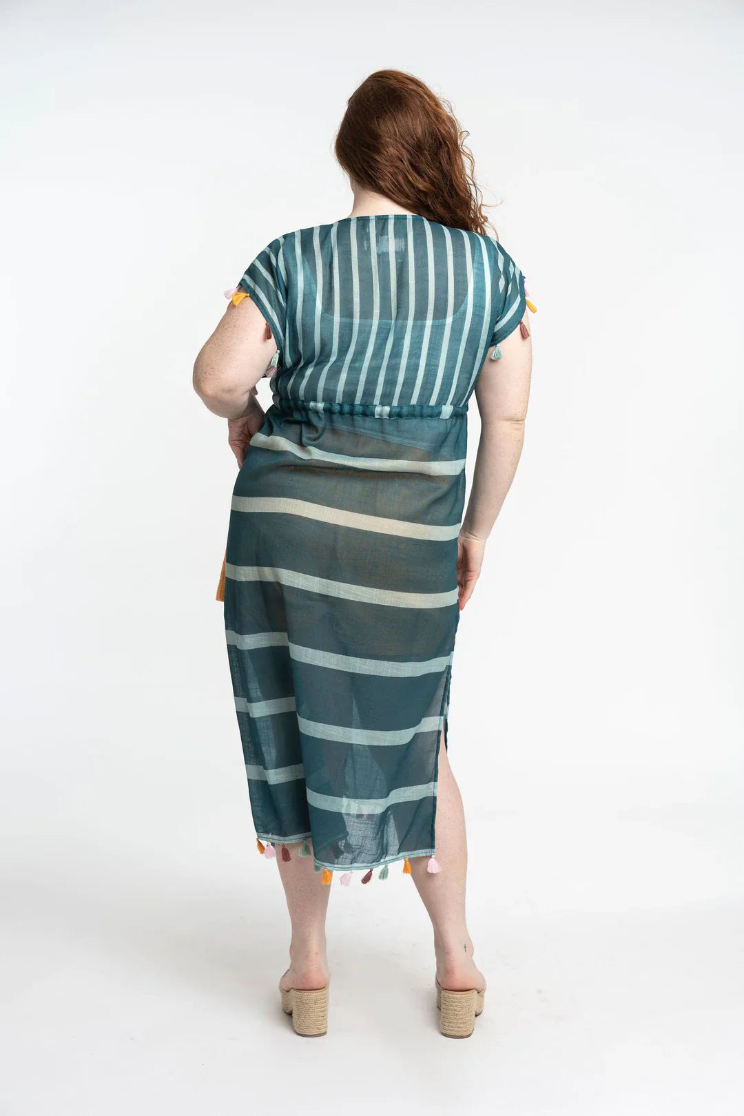 Gyal Bashy - Luana Recycled Polyester Striped Maxi Cover Up With Tassels
