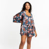 Gyal Bashy - Recycled Polyester Victoria Silky Printed Ruana - Navy Palms
