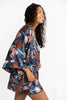 Gyal Bashy - Recycled Polyester Victoria Silky Printed Ruana - Navy Palms