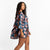 Gyal Bashy - Recycled Polyester Victoria Silky Printed Ruana - Navy Palms