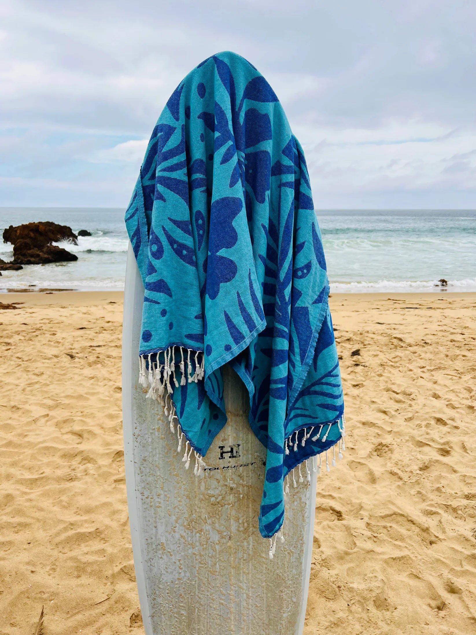 Shaka Love - Retro Palm Blue Turkish Towel (Add-On)
