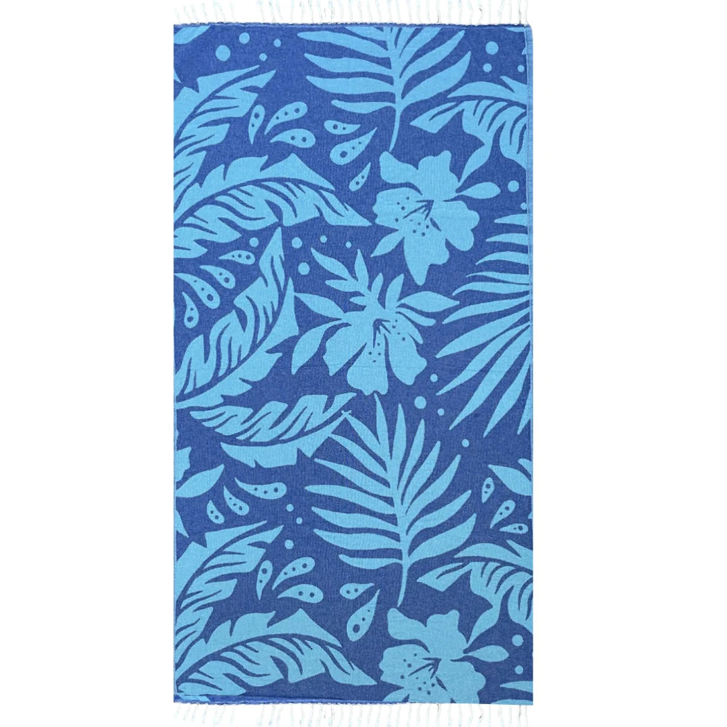 Shaka Love - Retro Palm Blue Turkish Towel (Add-On)