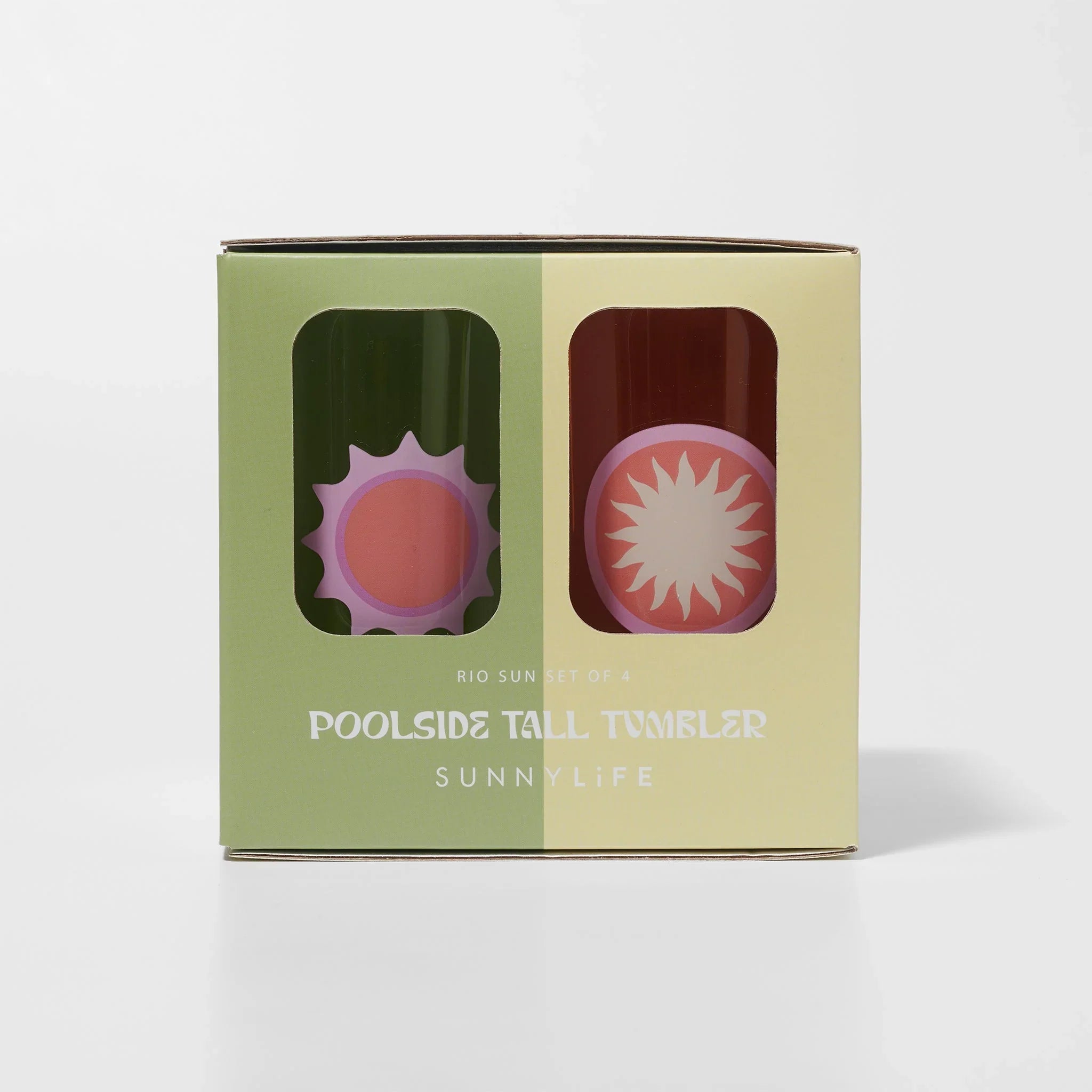 Sunnylife - Poolside Tall Tumbler 4 Pack - Rio Sun Multi