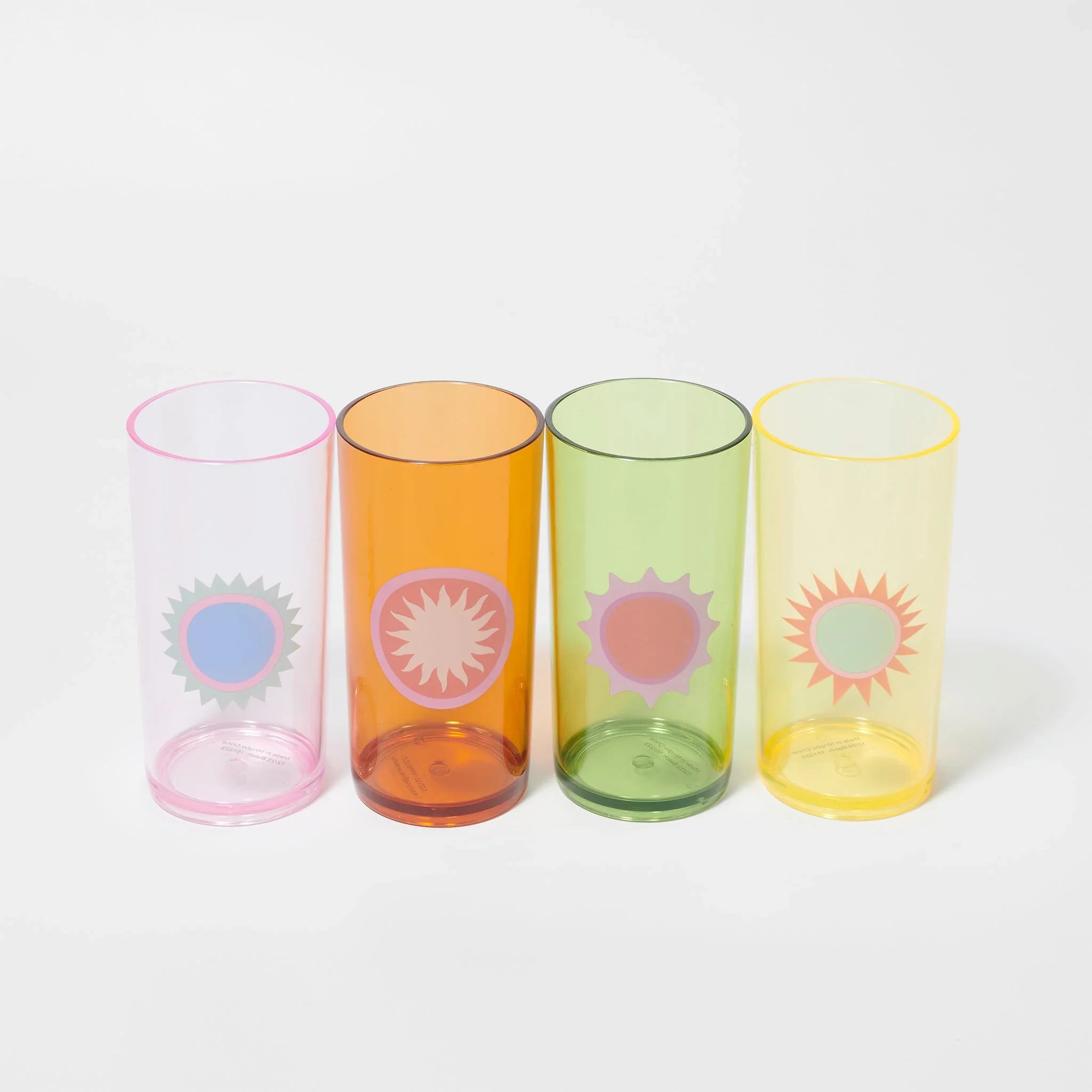 Sunnylife - Poolside Tall Tumbler 4 Pack - Rio Sun Multi