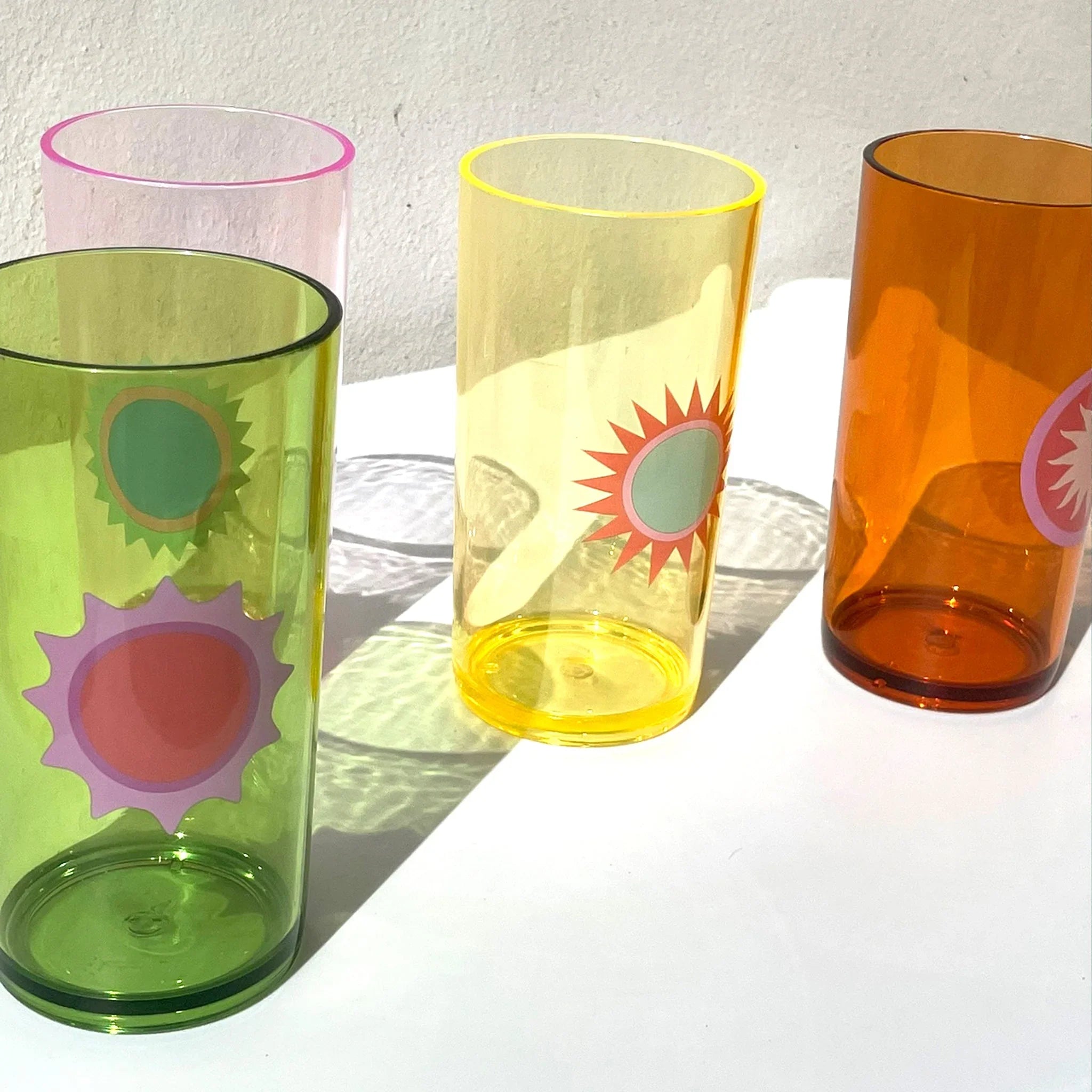 Sunnylife - Poolside Tall Tumbler 4 Pack - Rio Sun Multi