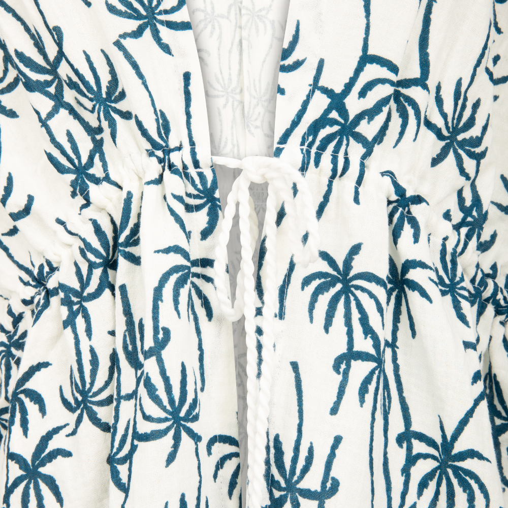 Splendid - The Tropic Veil Coverup - Cream/Teal Palms