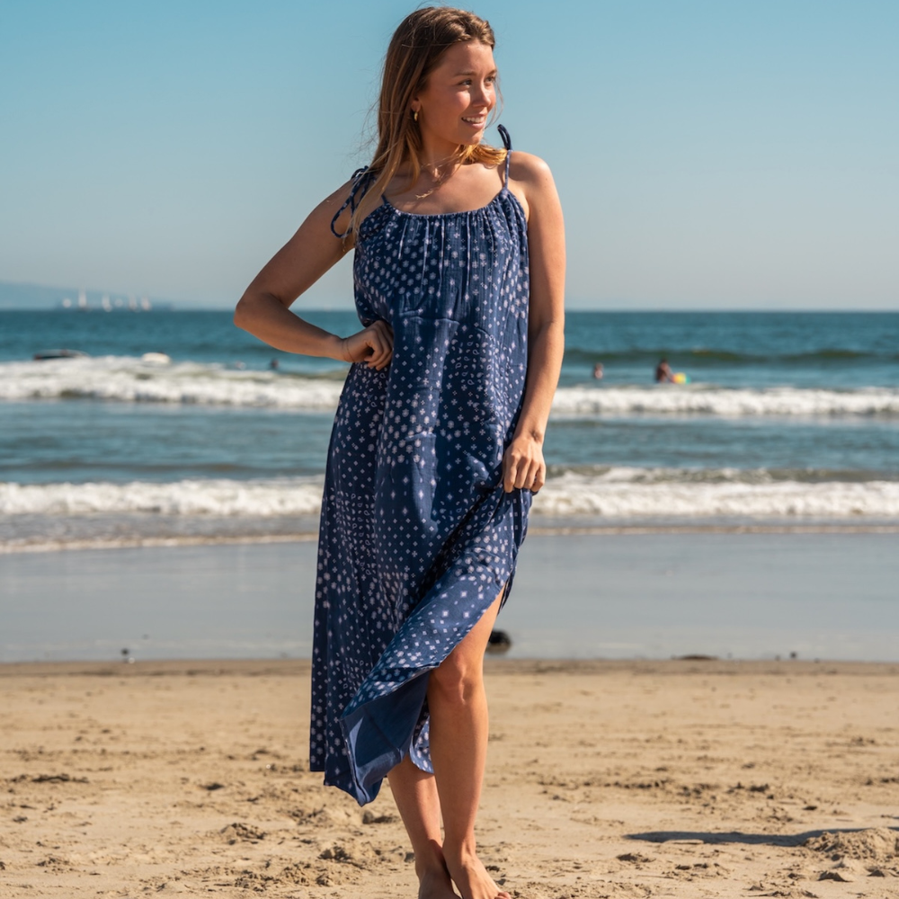 Splendid - The Beach Bandana Tie Strap Maxi Dress