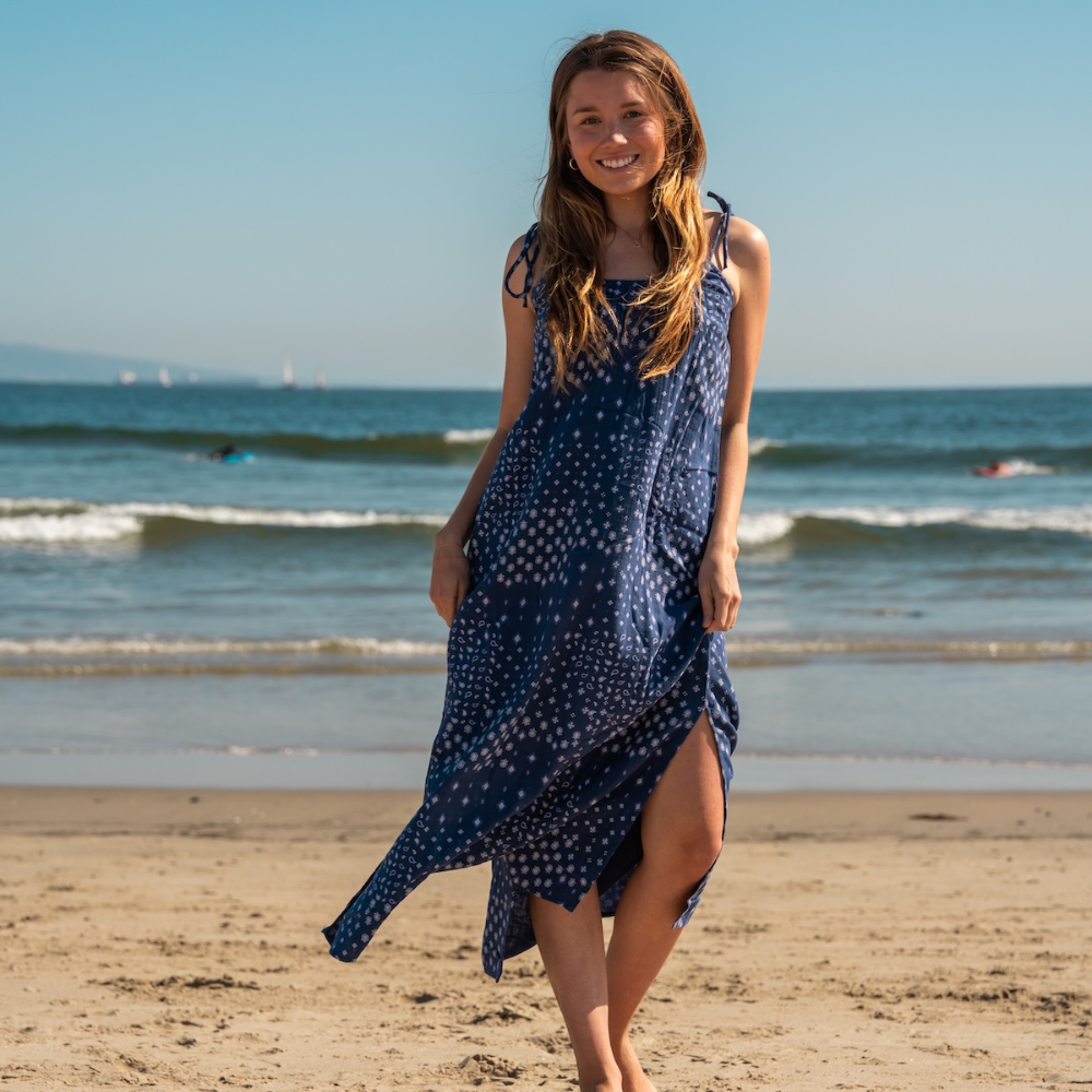 Splendid - The Beach Bandana Tie Strap Maxi Dress