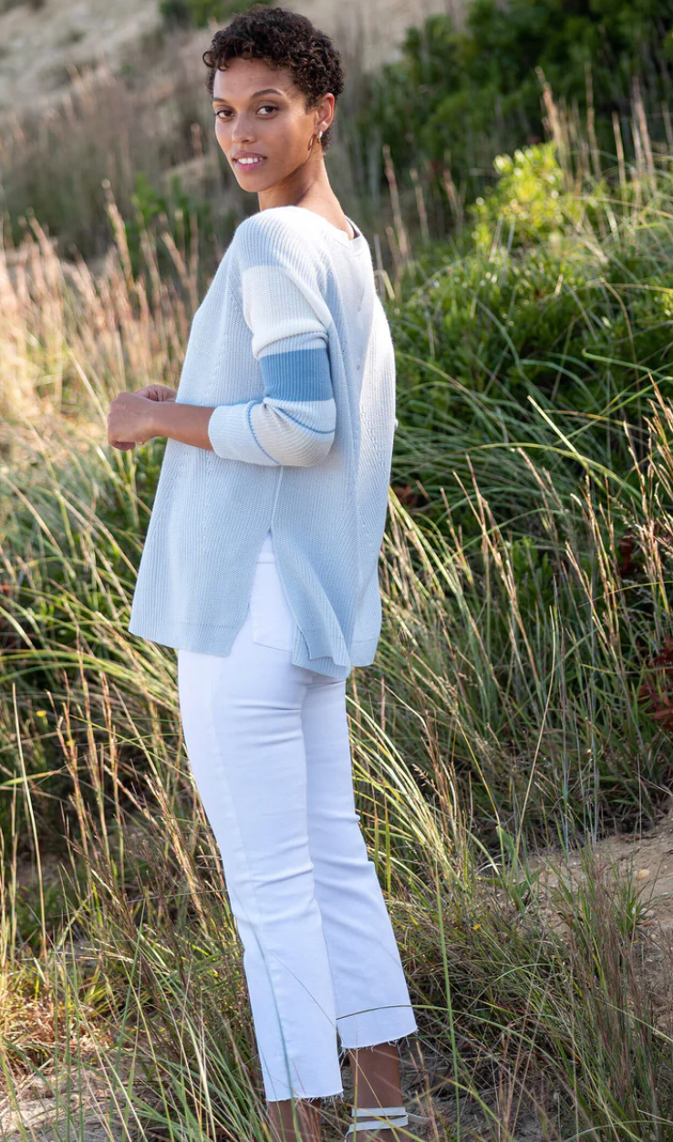 MerSea - Camden Striped Sweater - Sky Blue/White (Add-On)