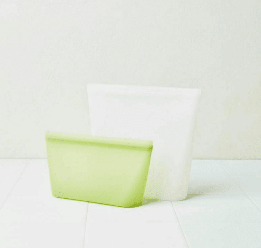Set of 2 Eco Silicone Seal Bags (in Warm White + Sage)