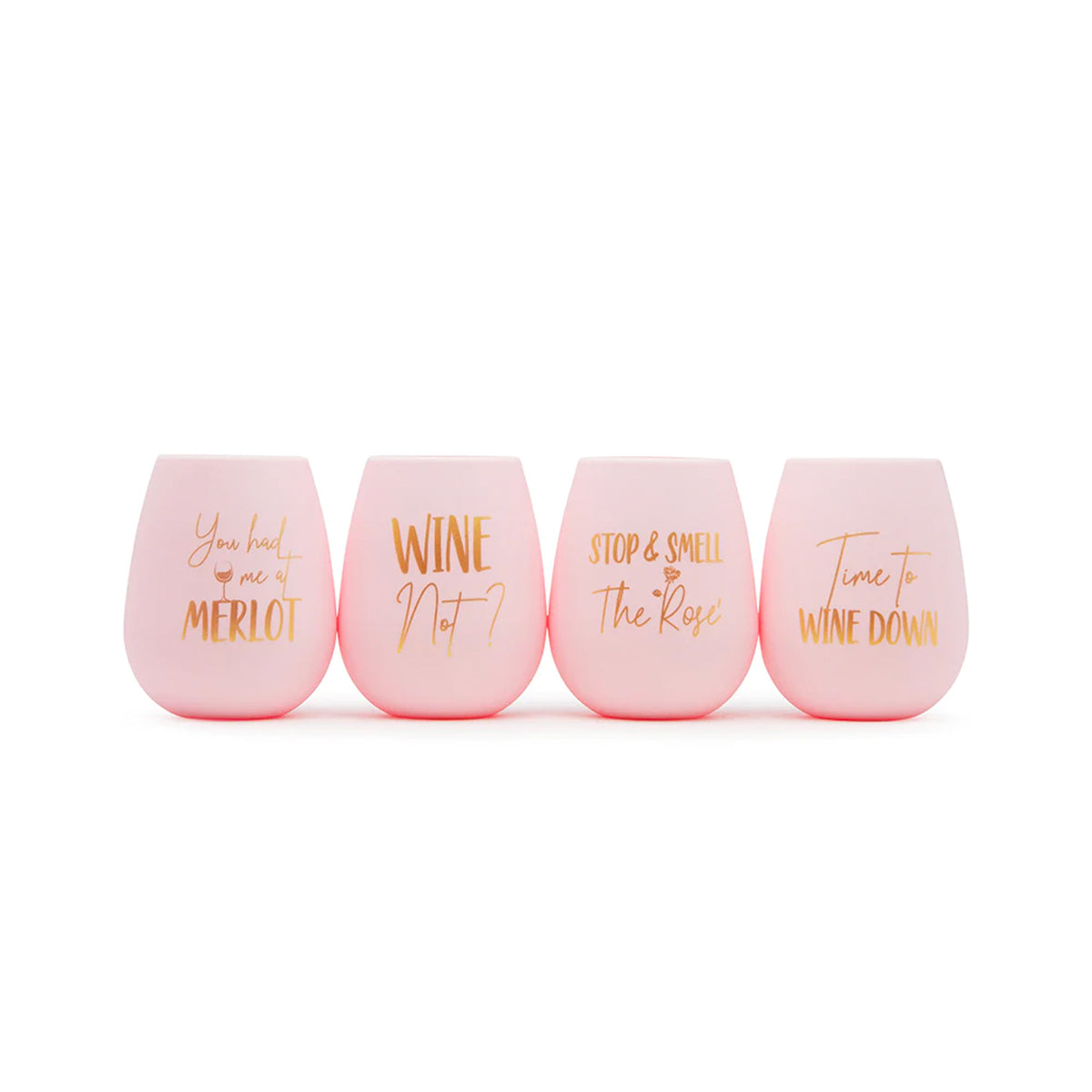 Silli Goose - Set of 4 Silicone Wine Glasses with Travel Bag