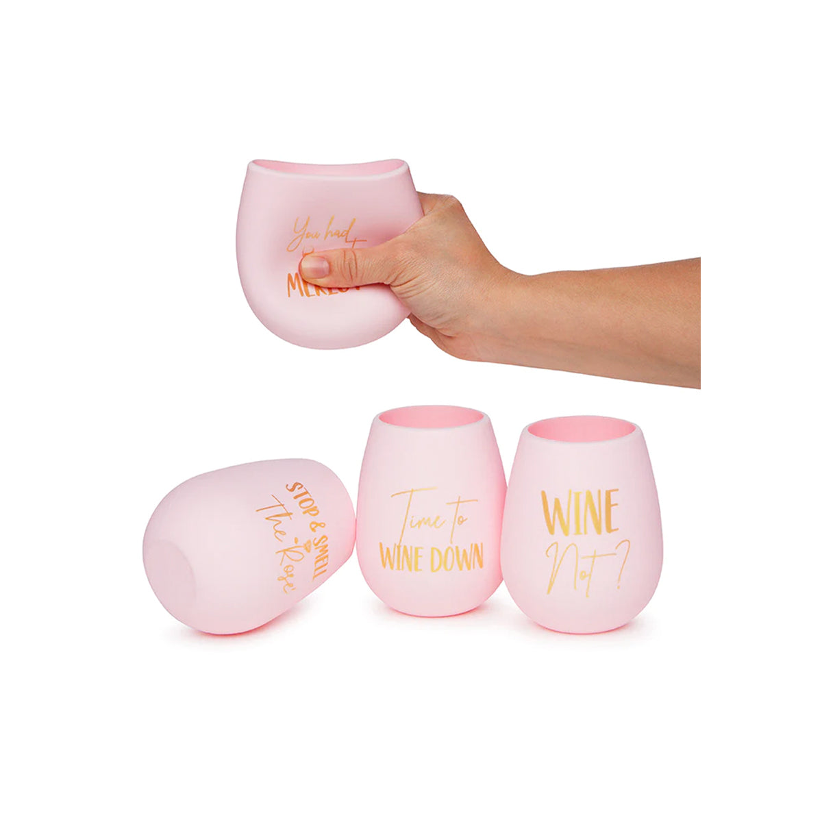 Silli Goose - Set of 4 Silicone Wine Glasses with Travel Bag