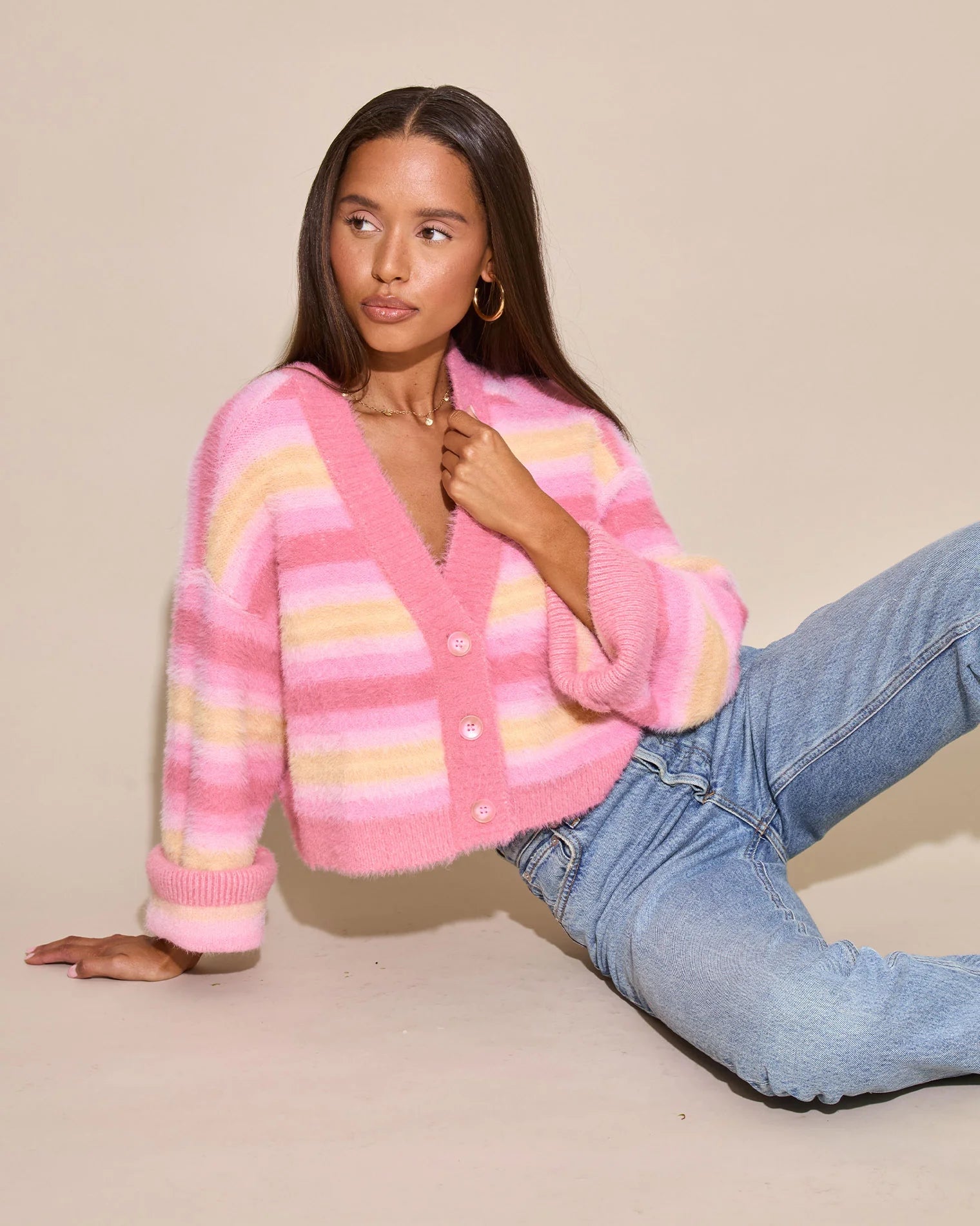 L Space - Daybreak Cardigan - Daybreak Stripe