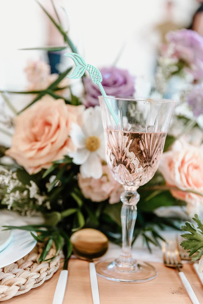 The Cotton & Canvas Company - Mermaid Collection Acrylic Drink Stirrers, Pack of 12 (Add-On)