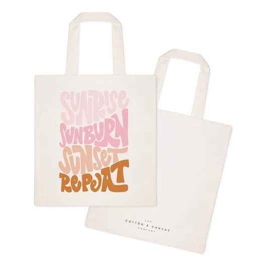 The Cotton & Canvas Company - Sunrise Sunburn Sunset Repeat Cotton Canvas Tote Bag (Add-On)