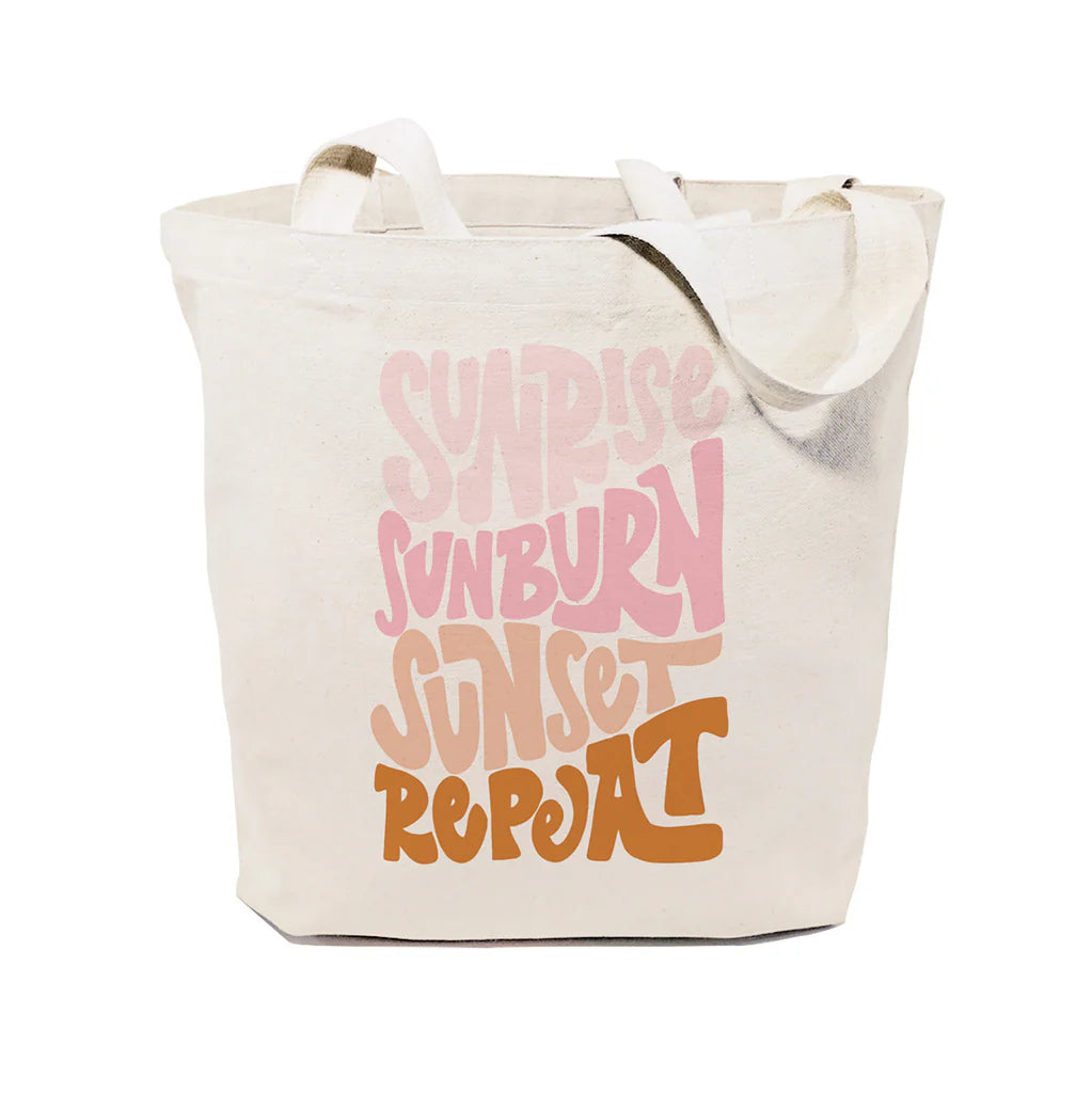 The Cotton & Canvas Company - Sunrise Sunburn Sunset Repeat Cotton Canvas Tote Bag (Add-On)