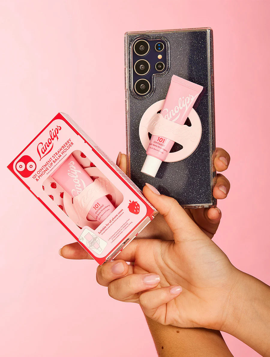 Lanolips - 101 Ointment Strawberry & Phone Lip Balm Holder