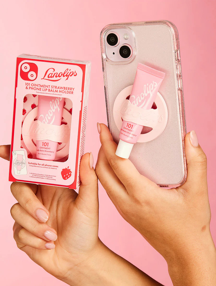 Lanolips - 101 Ointment Strawberry & Phone Lip Balm Holder
