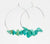 Salty Cali - Rock Candy Turquoise Hoops - Silver Plated