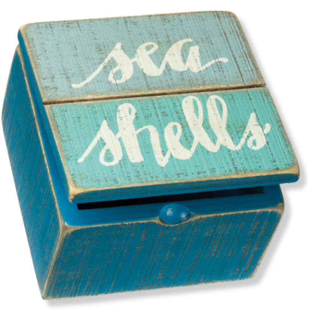 Primitives By Kathy - The Seashells Slat Hinged Box