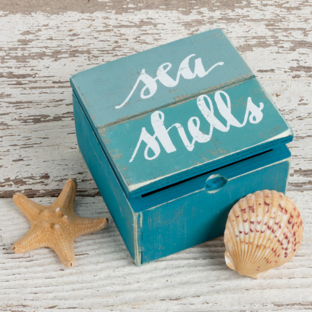 Primitives By Kathy - The Seashells Slat Hinged Box
