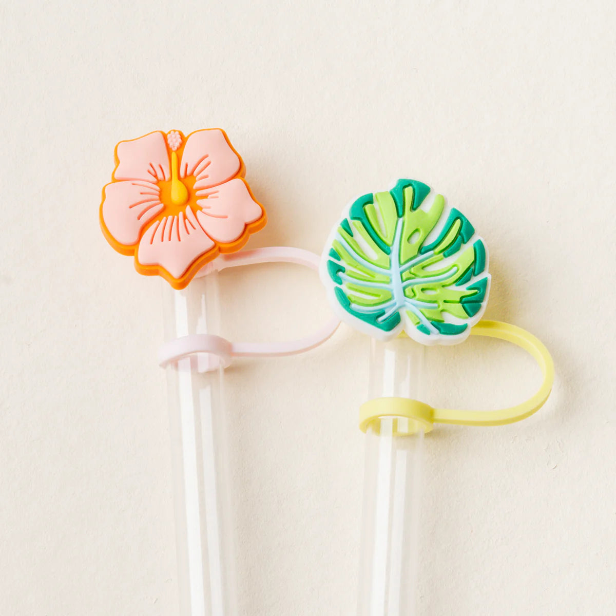 The Darling Effect - Tropical Hibiscus Straw Topper Set