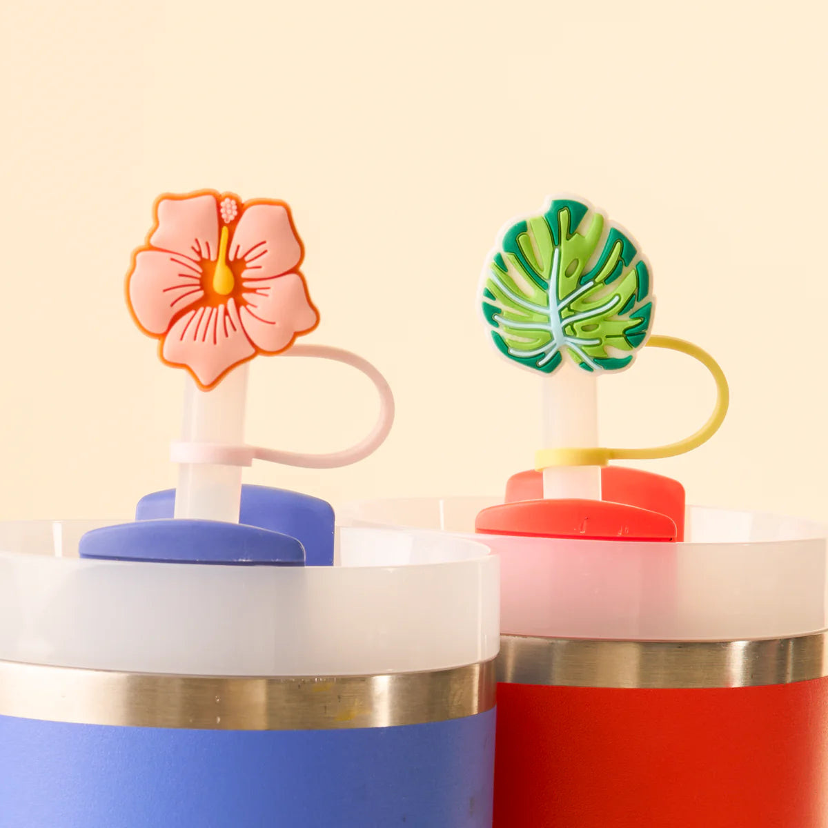 The Darling Effect - Tropical Hibiscus Straw Topper Set