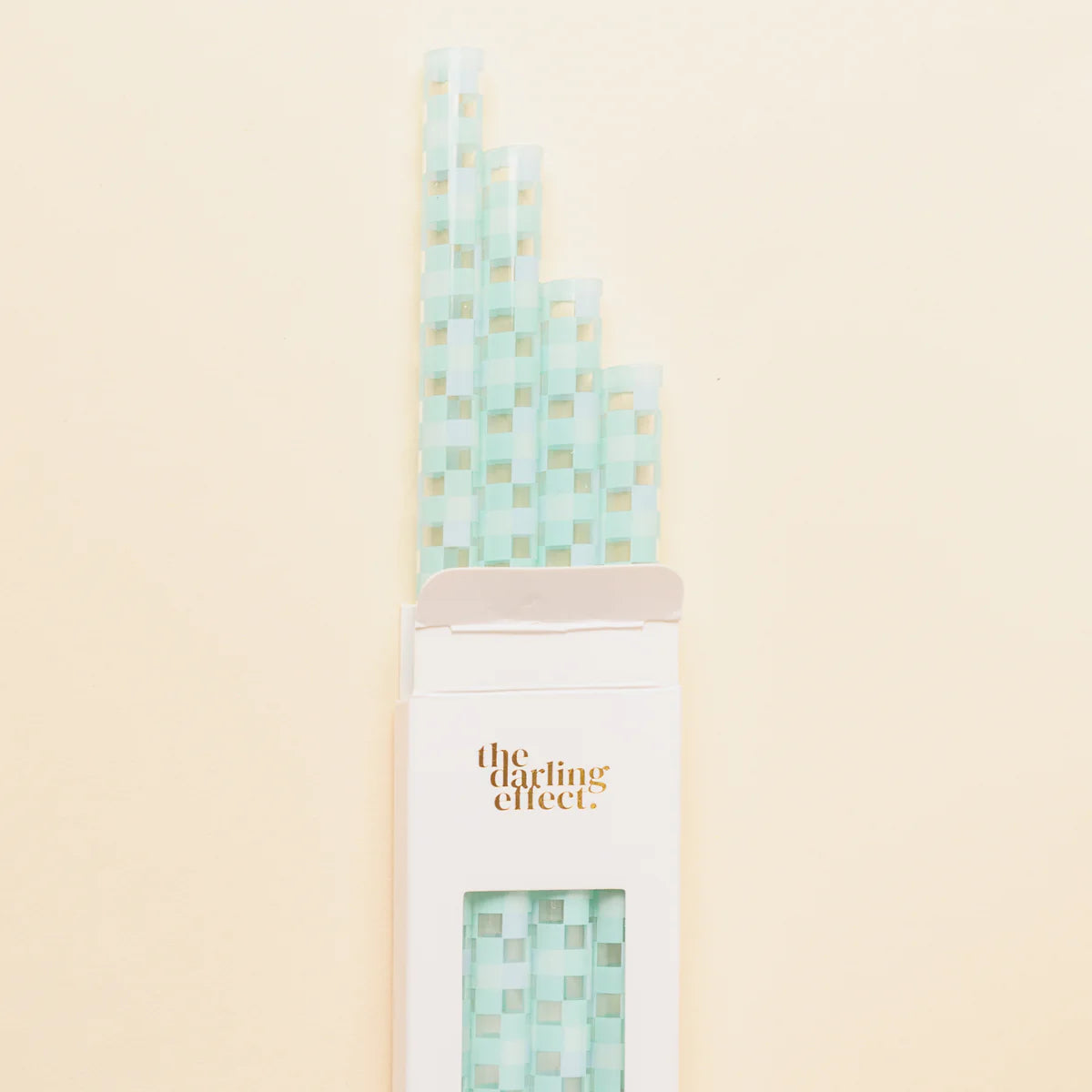 The Darling Effect - Check Blue Tumbler Straw Set (Add-On)