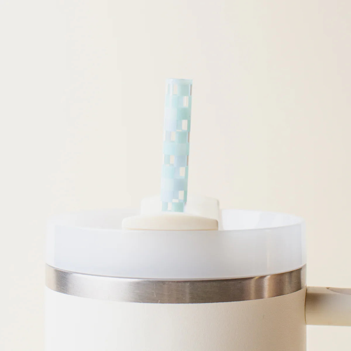 The Darling Effect - Check Blue Tumbler Straw Set (Add-On)