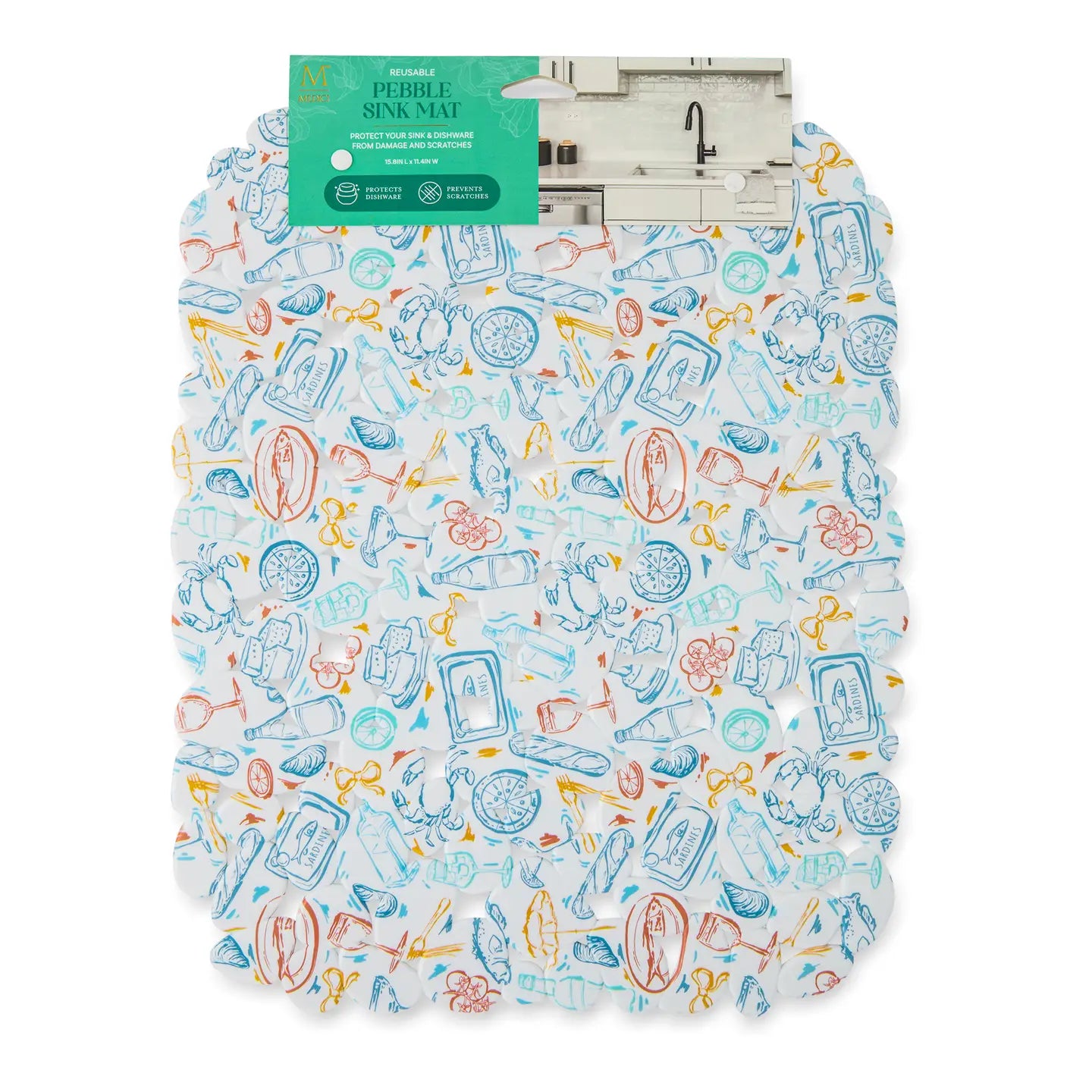 Printed Pebble Sink Mat - Italian