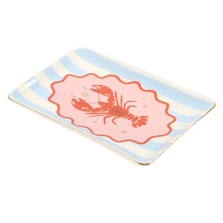 Something Different - Striped Lobster Coastal Trinket Dish