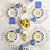 Slant Collections - Decagon Foil Paper Plates - Blue Stripe - 8ct