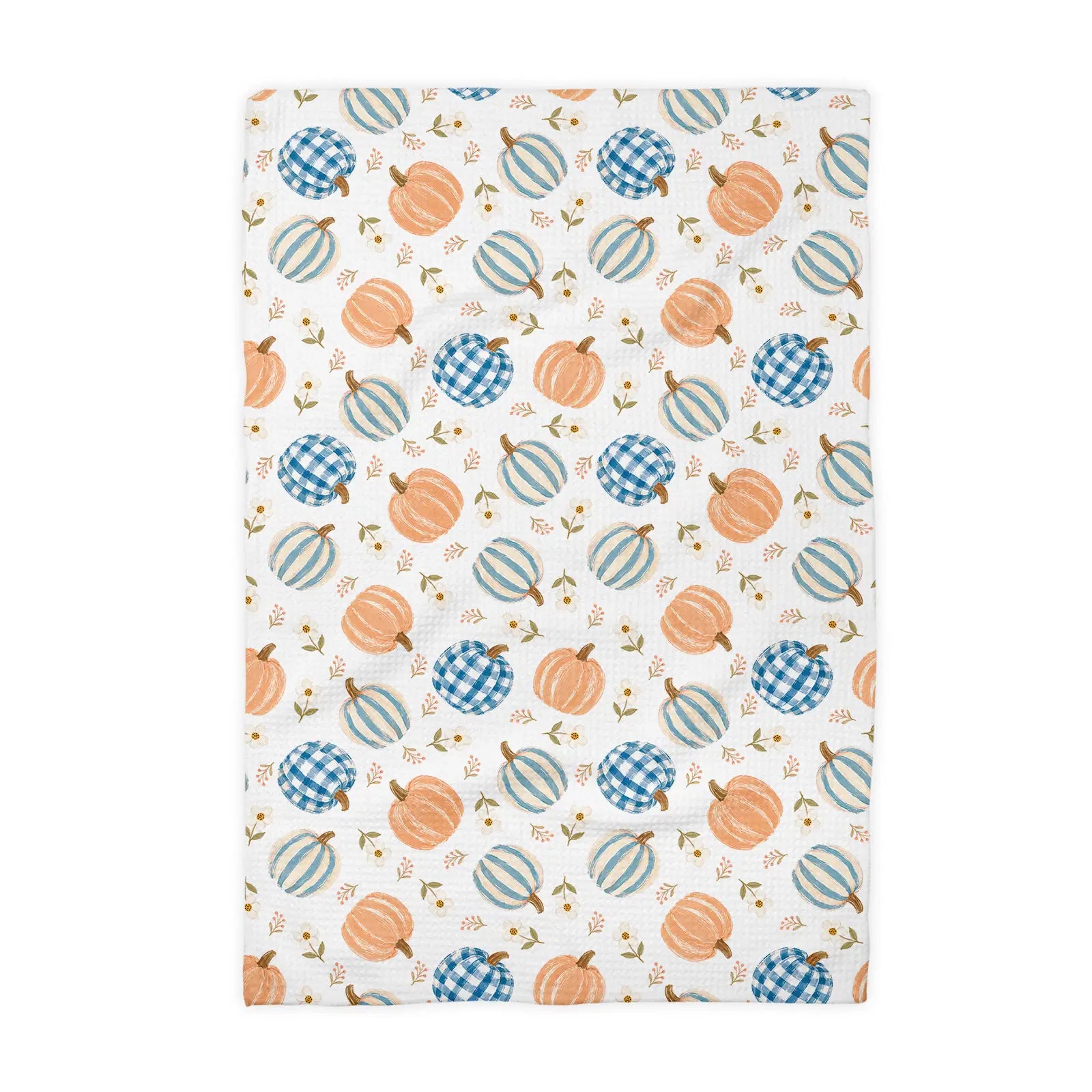 Canary Road - Plaid Pumpkin Chinoiserie Fall Coastal Kitchen Towel Waffle