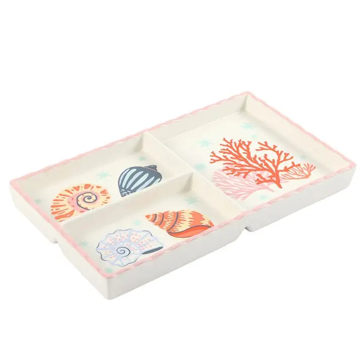 Something Different - Pastel Shell and Coral Coastal Trinket Tray