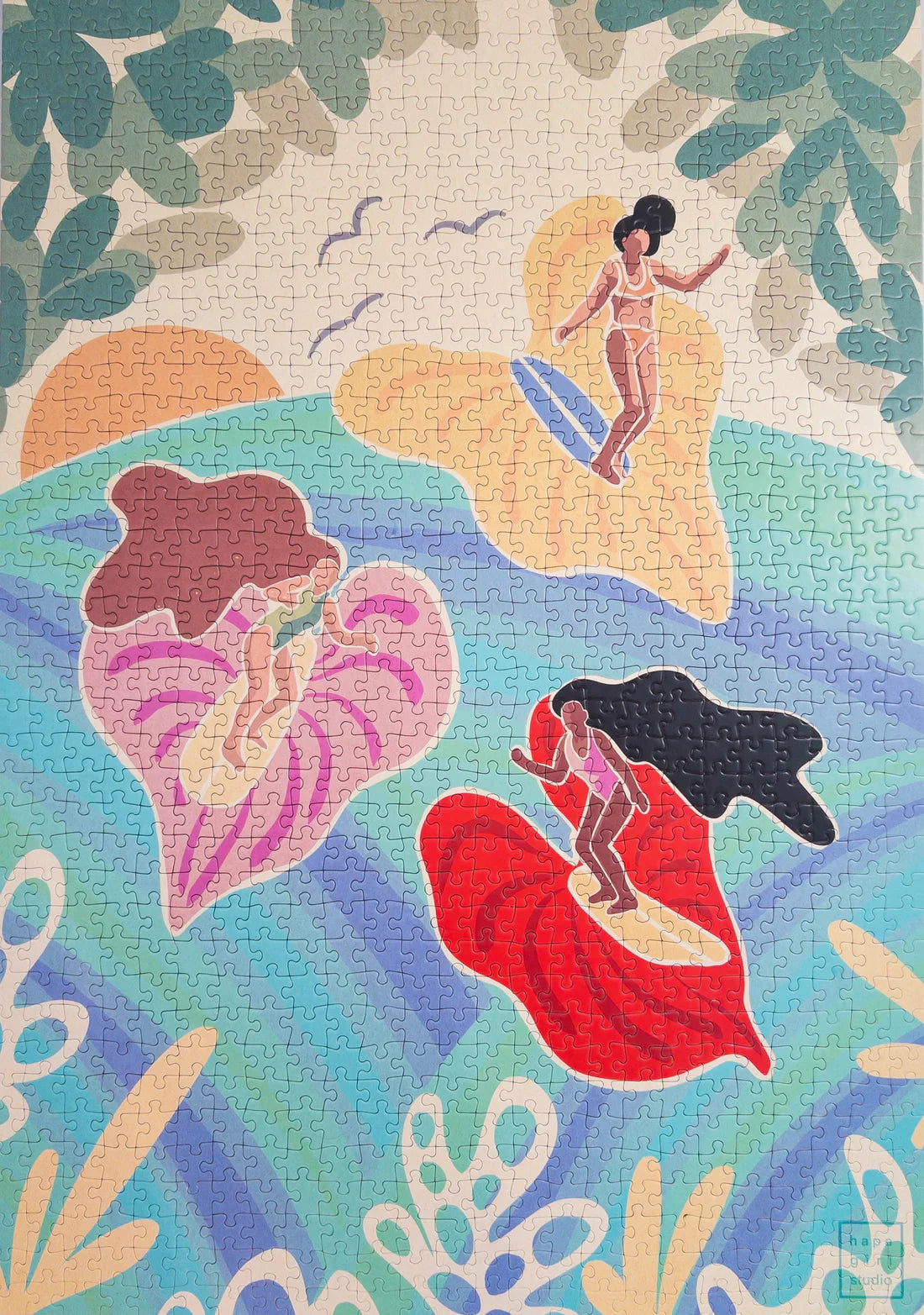Surf Shack Puzzles - Anthurium Girlies by Hapa Girl Studio 1000 Piece Puzzle (Add-On)
