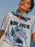 Bonjour La Mer Coastal Tee - Light Blue