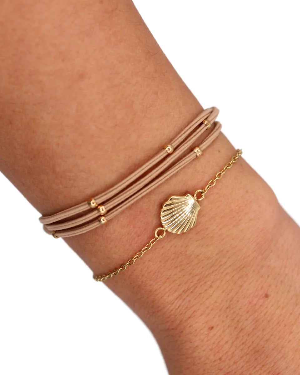 Gypsea Bands - 14K Gold Bracelet Set - Shell
