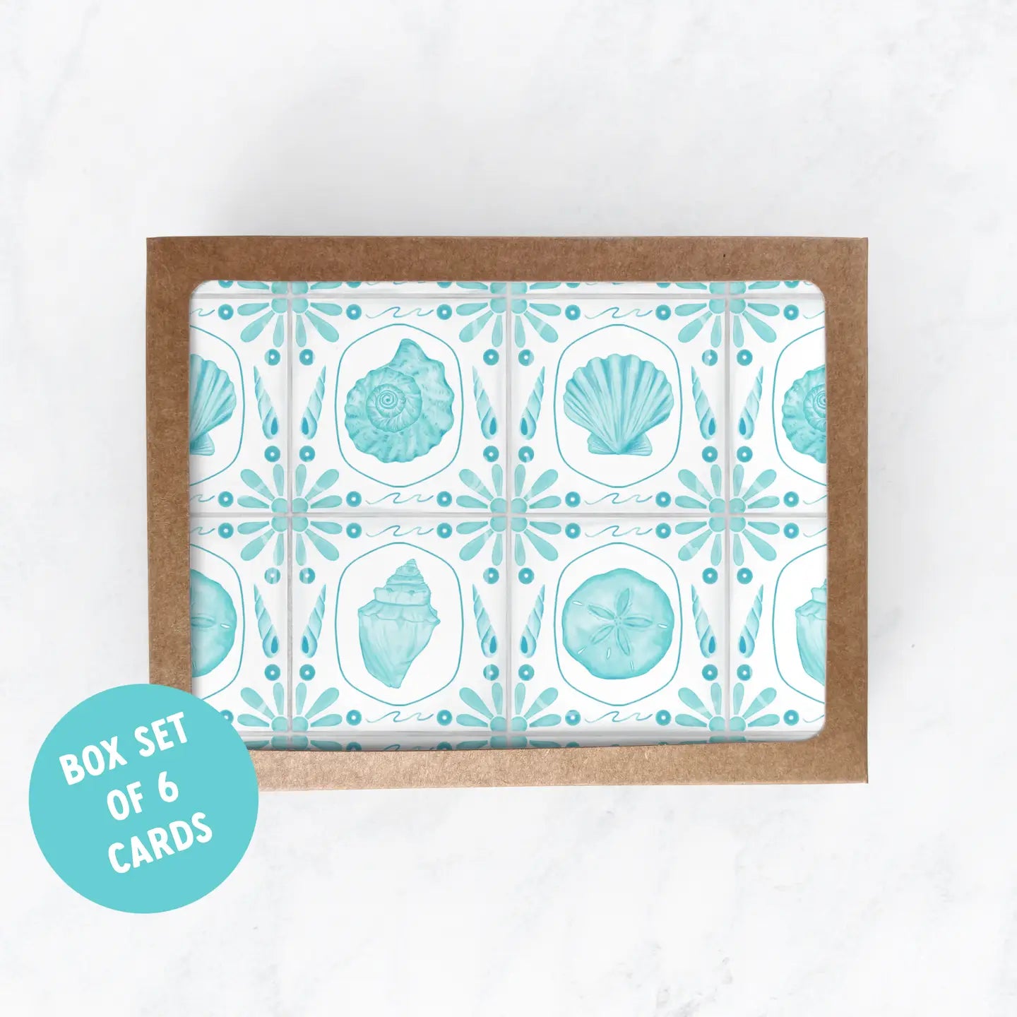 25 Sweetpeas - Ocean Tile Notecard Set - Box Set of 6 (Add-On)