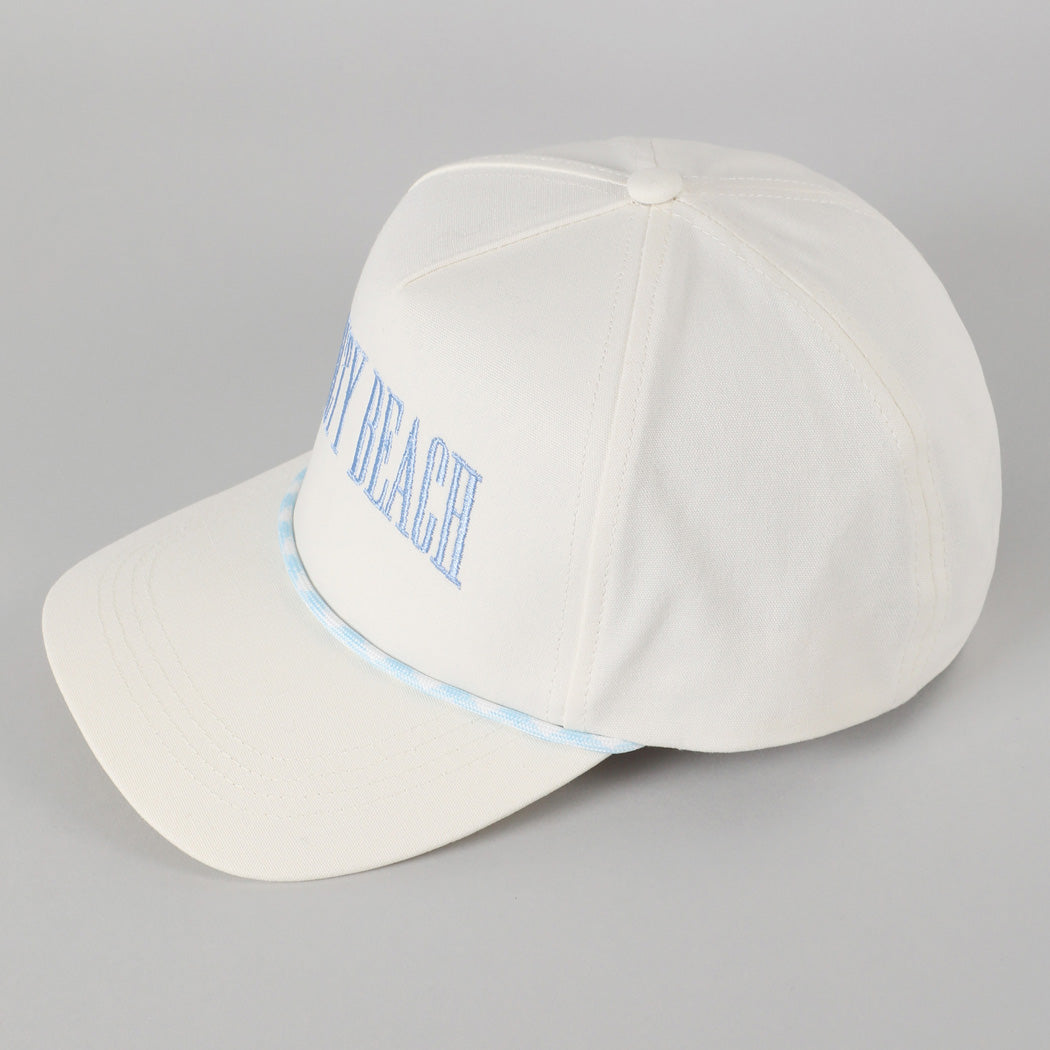 Salty Beach Embroidered Trucker Hat-Light Blue