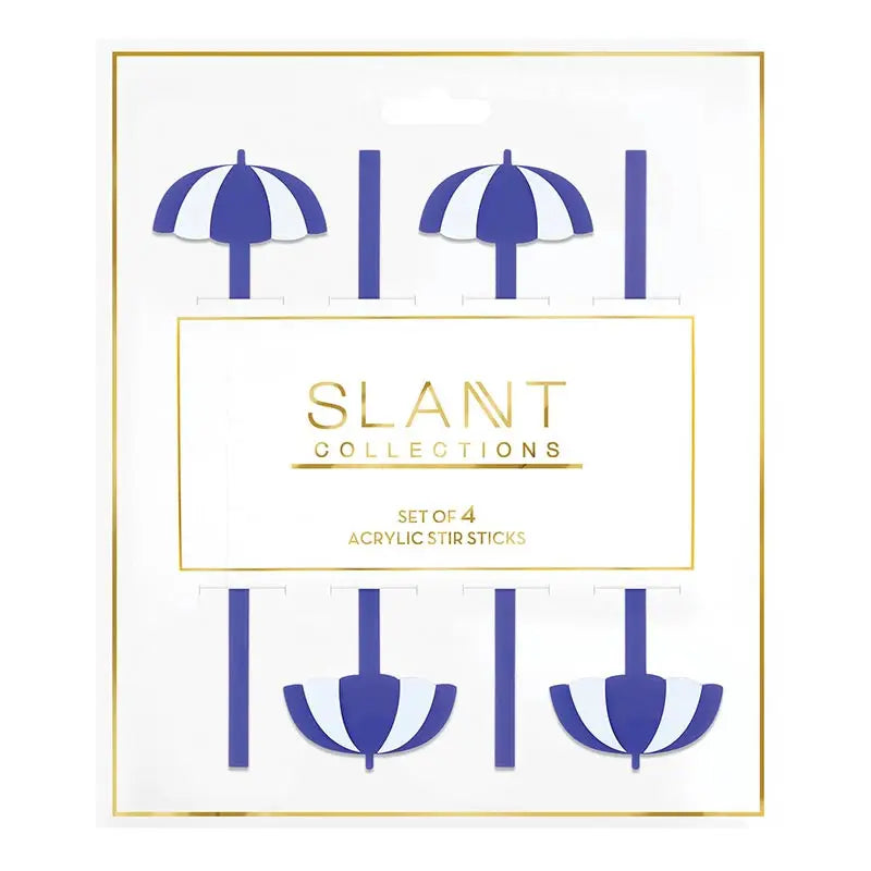 Slant Collections - Acrylic Stir Sticks - Beach Umbrella - Set of 4