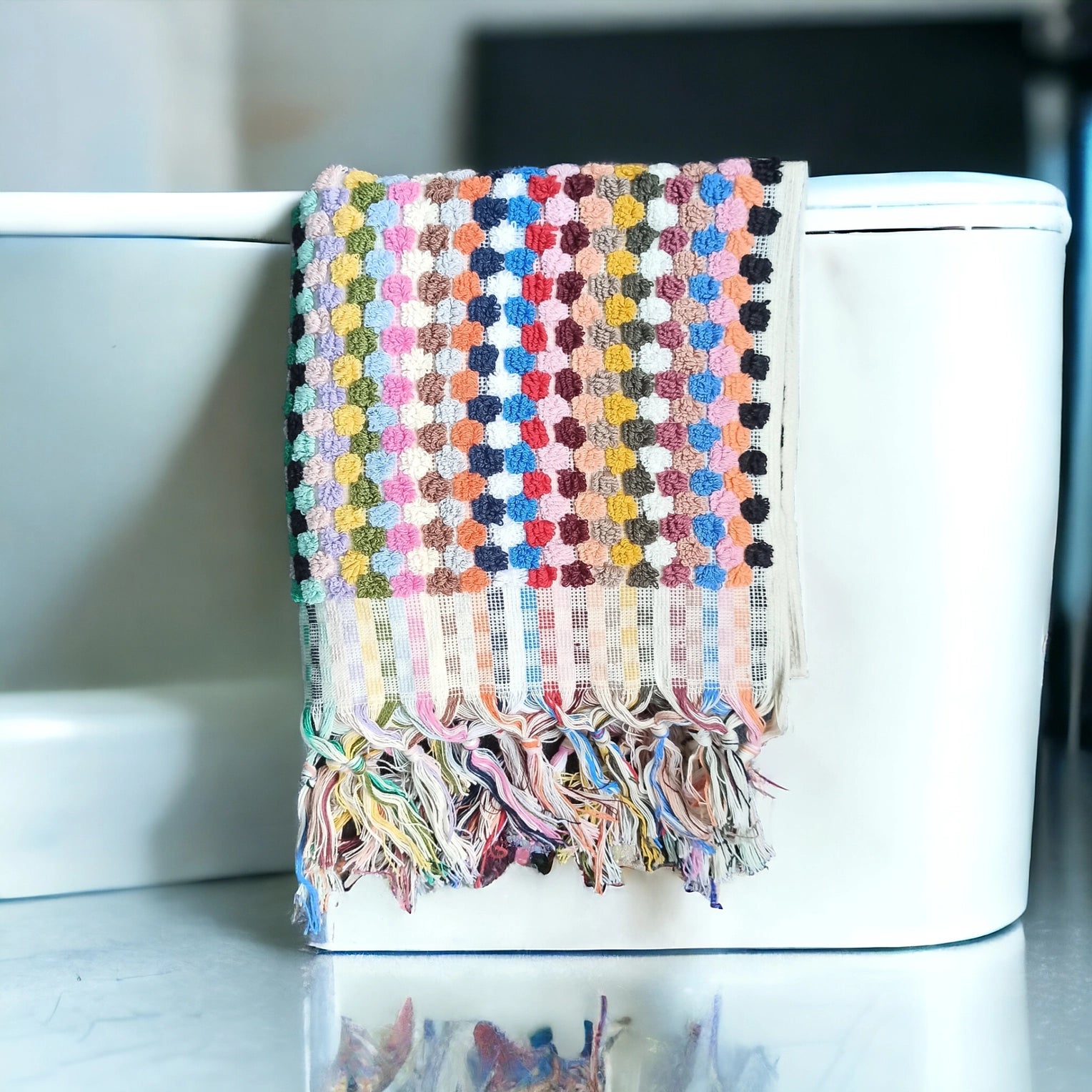 Kikoya - Pompom Bubble Handloomed Turkish Hand Towel - Multi (Add-On)